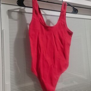 Nwot red ribbed bodysuit